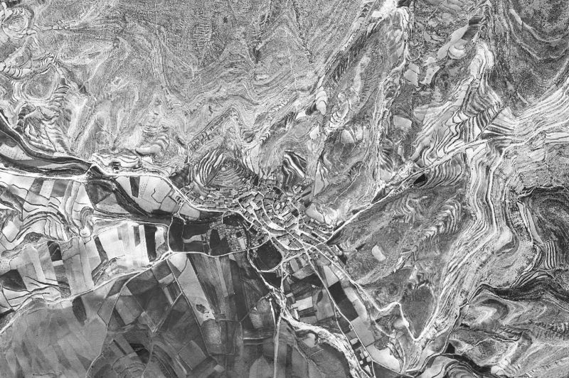 Ortofoto de 1956-1957 del núcleo de Fortanete
