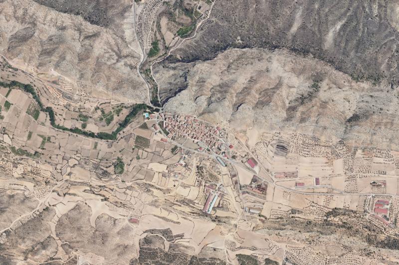 Ortofoto actual del núcleo de Foz-Calanda