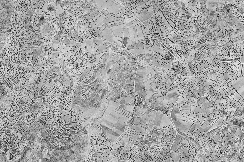 Ortofoto de 1956-1957 del núcleo de La Fresneda