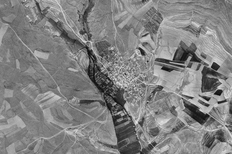 Ortofoto de 1956-1957 del núcleo de Fuentes Calientes
