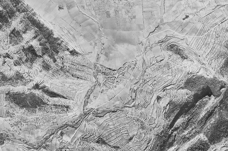 Ortofoto de 1956-1957 del núcleo de Fuentespalda