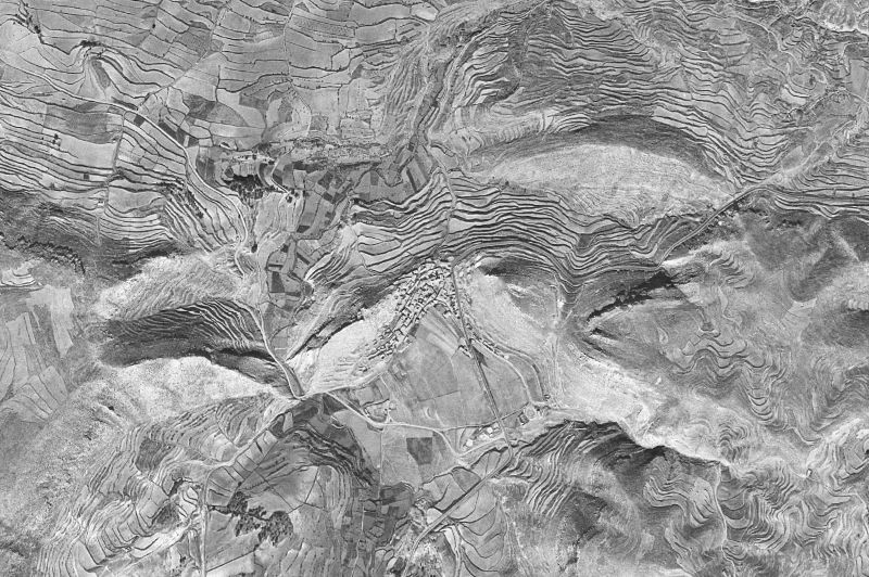 Ortofoto de 1956-1957 del núcleo de Gargallo