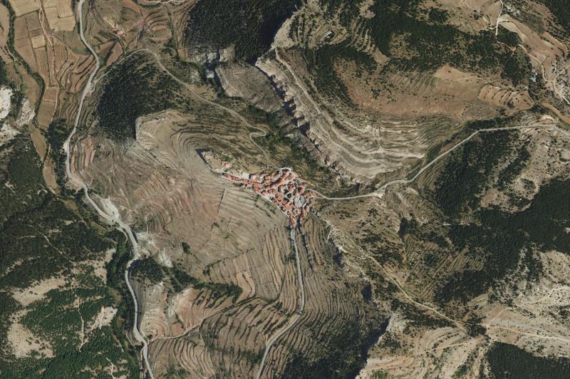 Ortofoto actual del núcleo de Gúdar