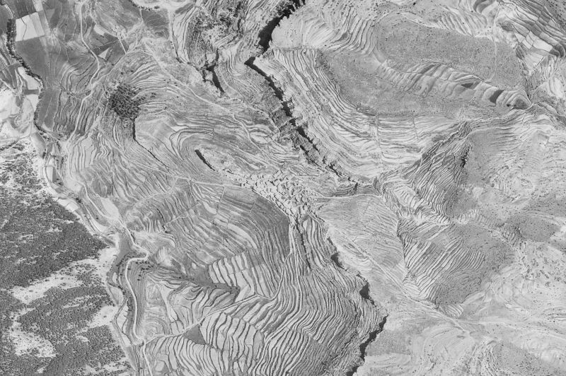 Ortofoto de 1956-1957 del núcleo de Gúdar