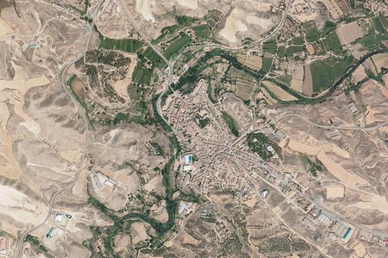 Ortofoto actual del núcleo de Híjar
