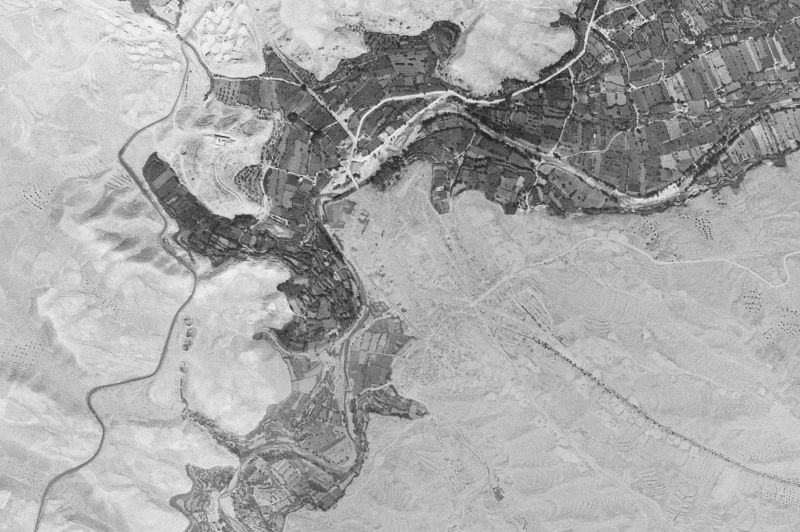 Ortofoto de 1956-1957 del núcleo de Híjar