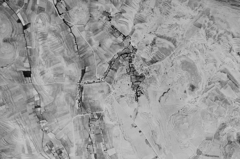 Ortofoto de 1956-1957 del núcleo de Hinojosa de Jarque
