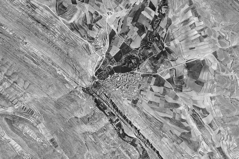 Ortofoto de 1956-1957 del núcleo de Huesa del Común