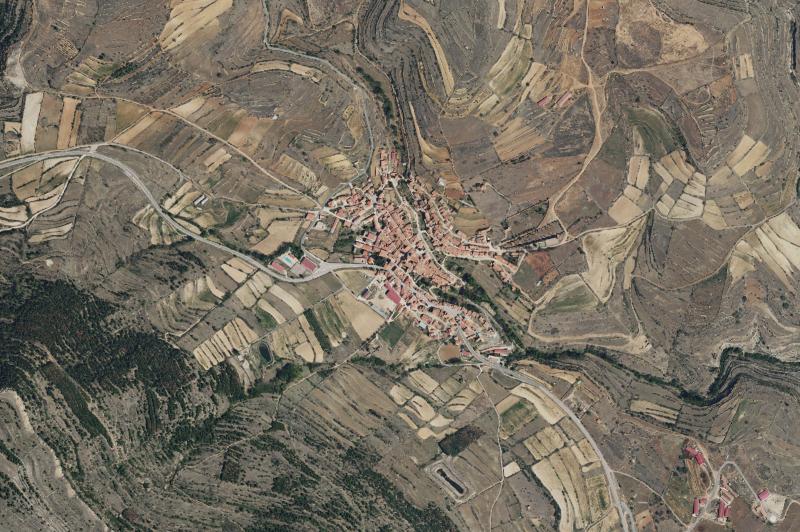 Ortofoto actual del núcleo de La Iglesuela del Cid