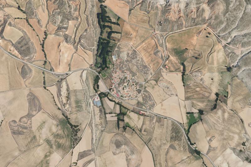 Ortofoto actual del núcleo de Jarque de la Val