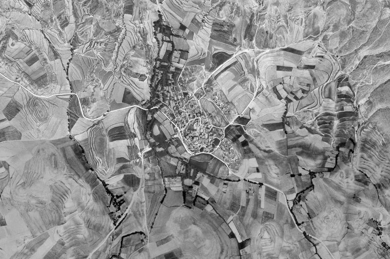 Ortofoto de 1956-1957 del núcleo de Jarque de la Val