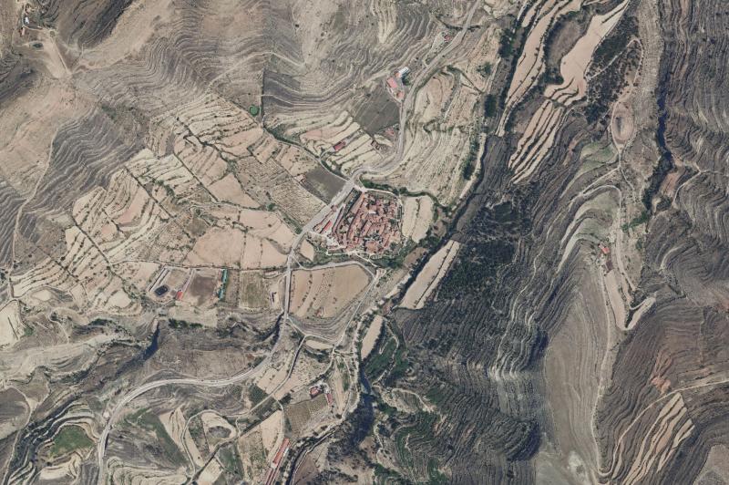 Ortofoto actual del núcleo de Mirambel
