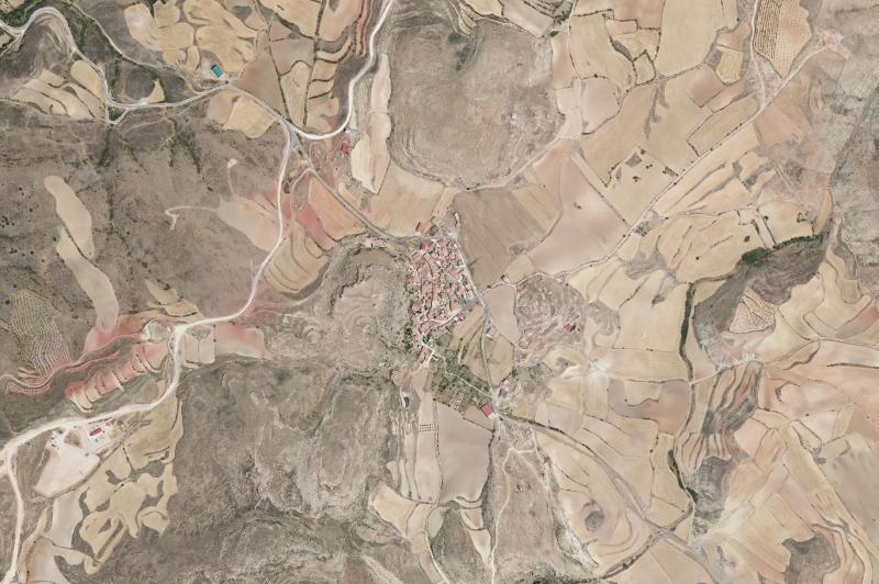 Ortofoto actual del núcleo de Monforte de Moyuela