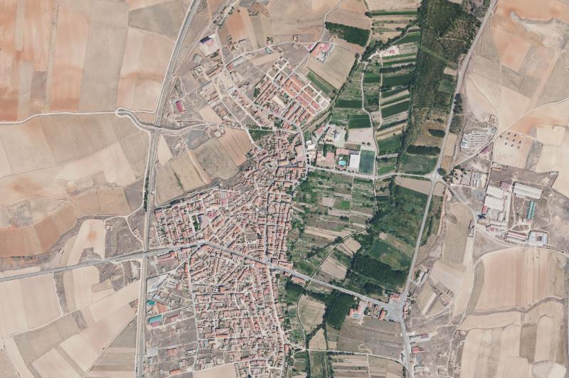 Ortofoto actual del núcleo de Monreal del Campo