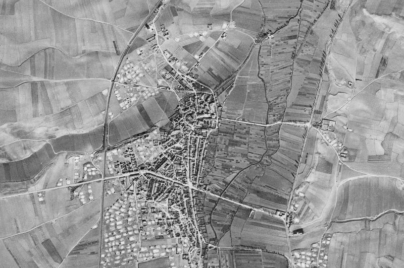 Ortofoto de 1956-1957 del núcleo de Monreal del Campo