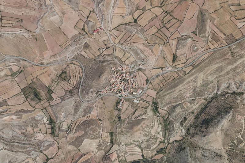 Ortofoto actual del núcleo de Monteagudo del Castillo