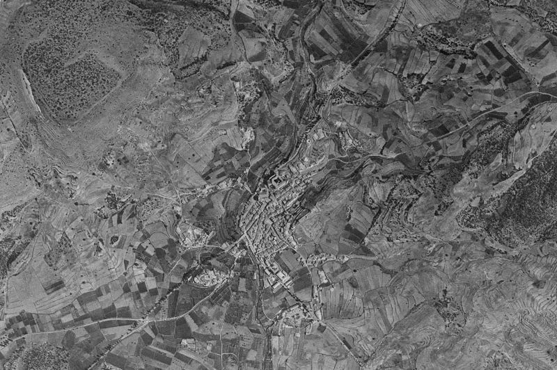 Ortofoto de 1956-1957 del núcleo de Mora de Rubielos