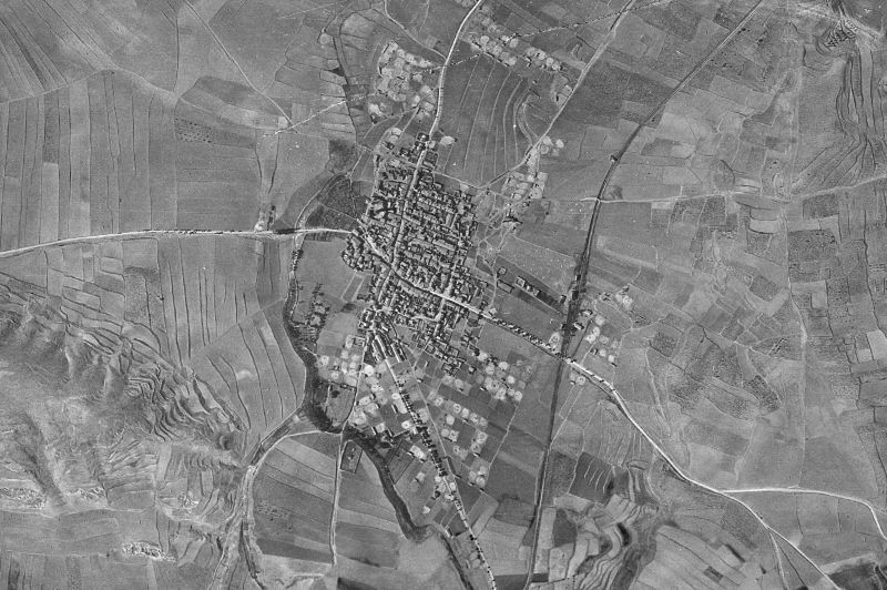 Ortofoto de 1956-1957 del núcleo de Muniesa