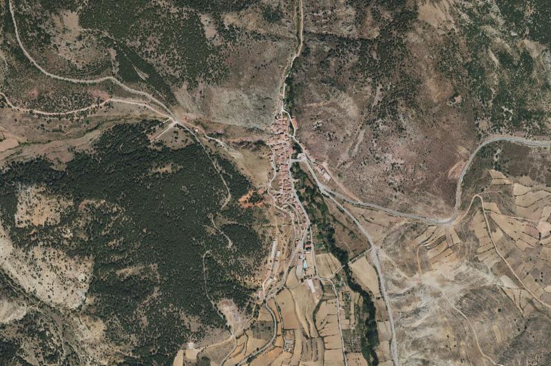 Ortofoto actual del núcleo de Noguera de Albarracín