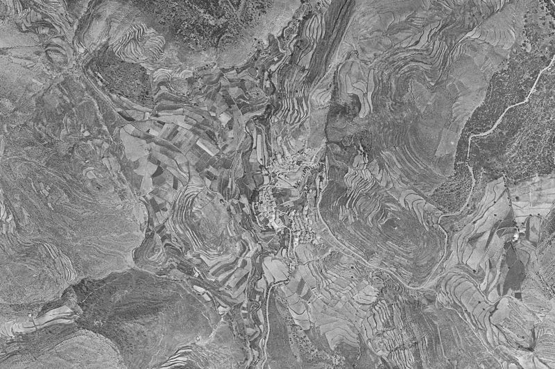 Ortofoto de 1956-1957 del núcleo de Nogueruelas