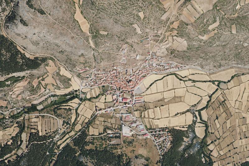 Ortofoto actual del núcleo de Orihuela del Tremedal