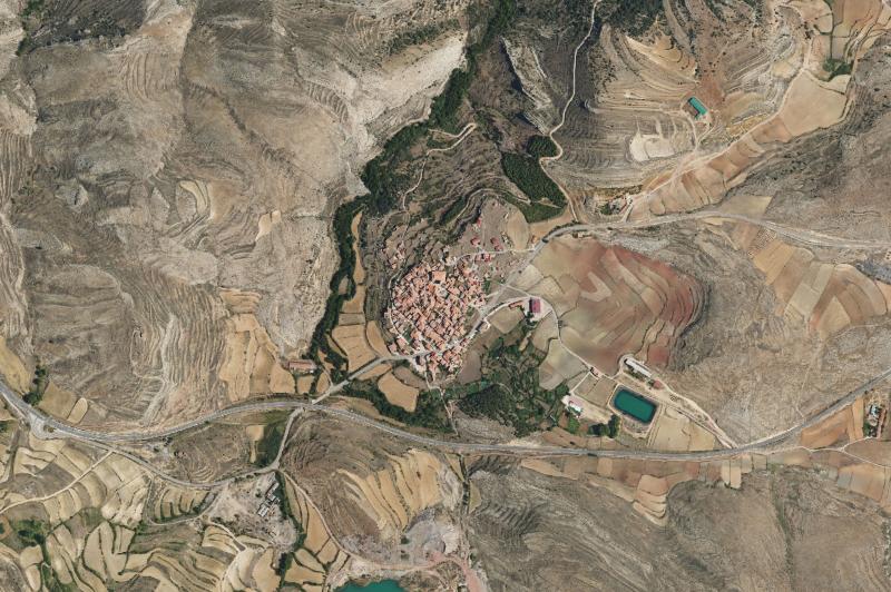 Ortofoto actual del núcleo de Palomar de Arroyos
