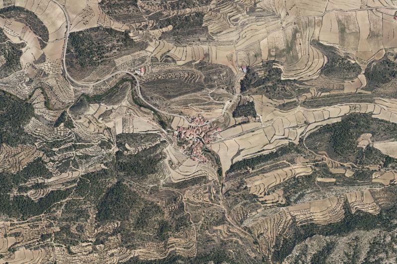 Ortofoto actual del núcleo de Las Parras de Castellote