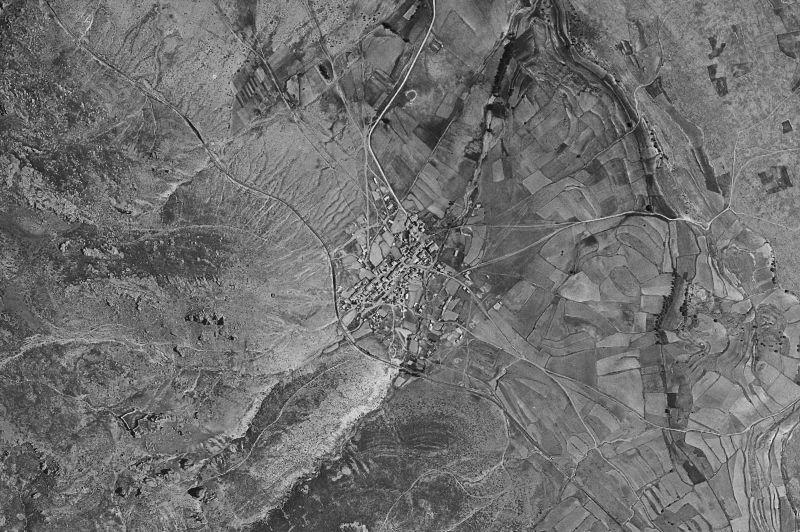 Ortofoto de 1956-1957 del núcleo de Peracense