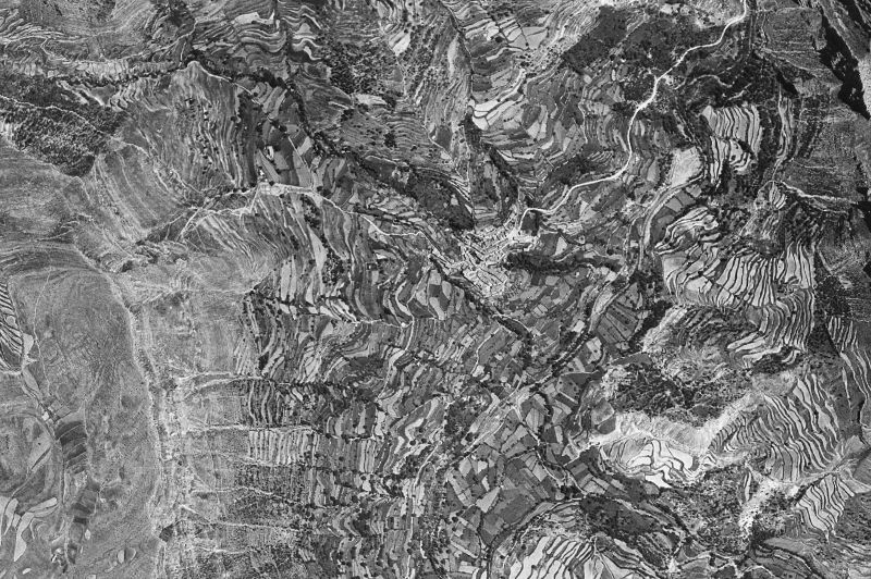 Ortofoto de 1956-1957 del núcleo de Pitarque