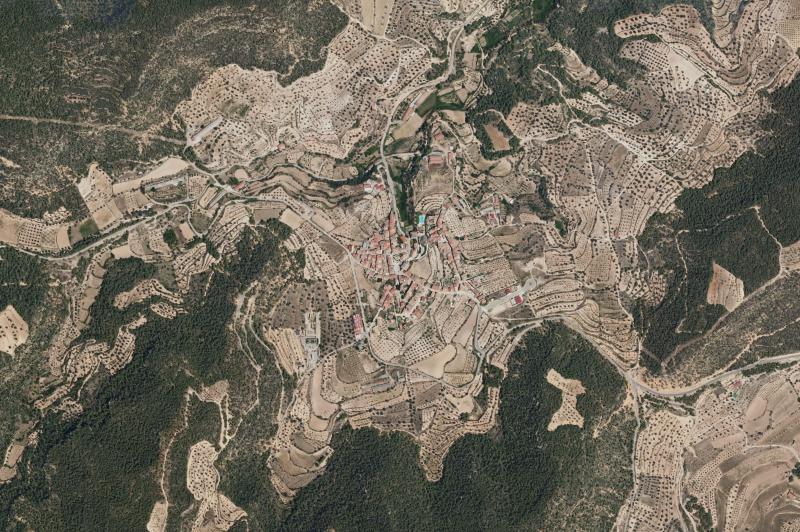 Ortofoto actual del núcleo de La Portellada
