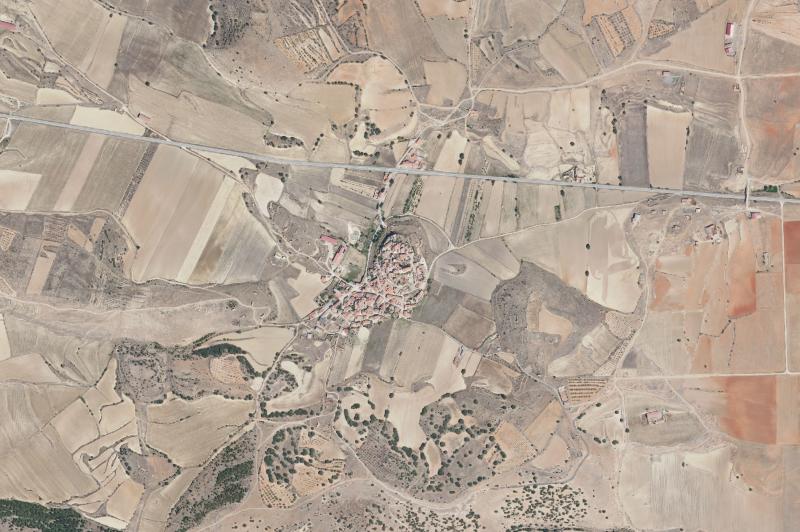 Ortofoto actual del núcleo de Pozuel del Campo