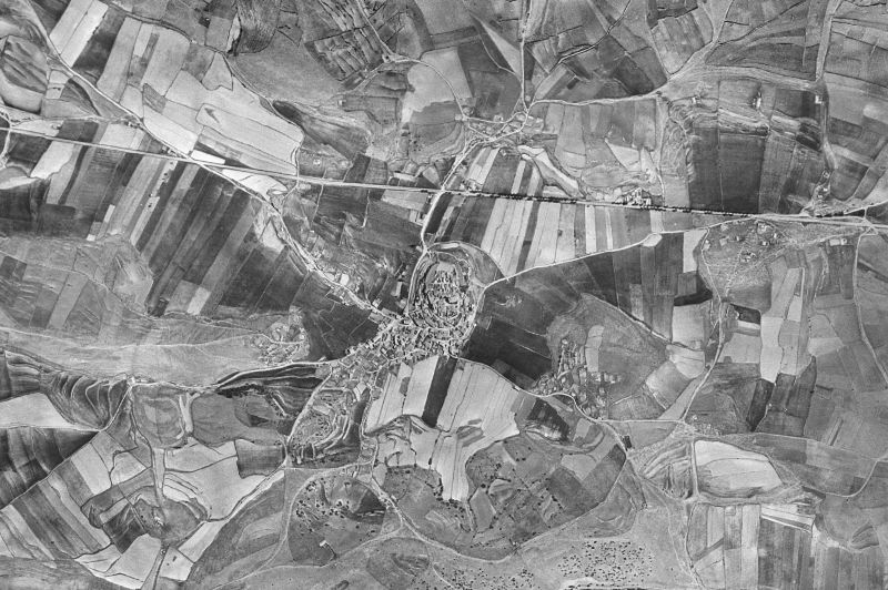 Ortofoto de 1956-1957 del núcleo de Pozuel del Campo