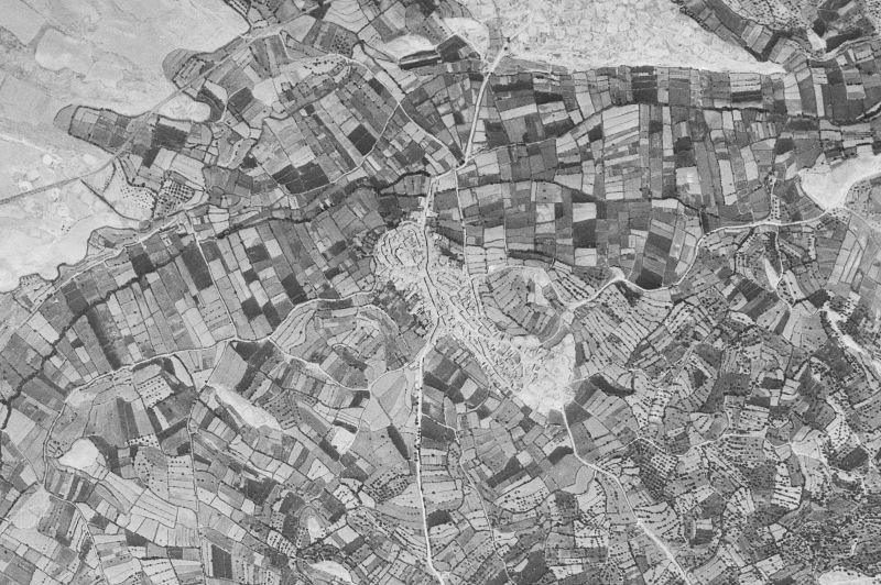 Ortofoto de 1956-1957 del núcleo de La Puebla de Híjar