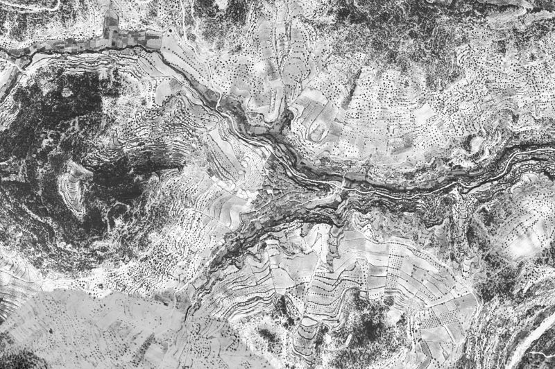 Ortofoto de 1956-1957 del núcleo de Ráfales