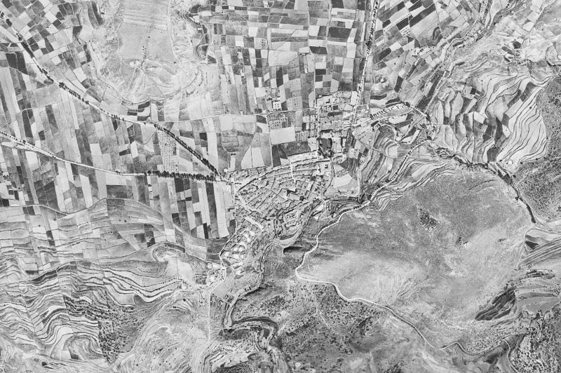 Ortofoto de 1956-1957 del núcleo de Rubielos de Mora