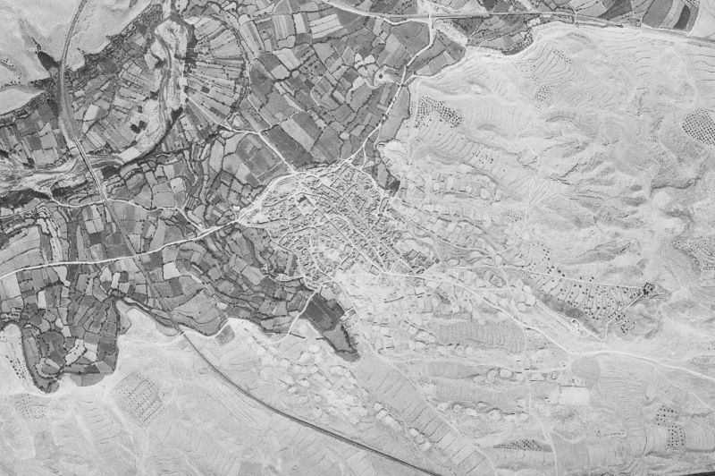Ortofoto de 1956-1957 del núcleo de Samper de Calanda