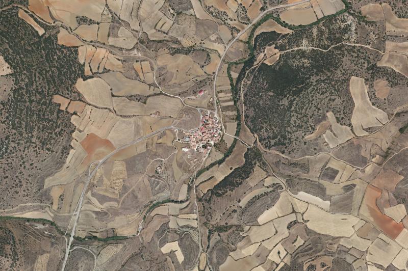 Ortofoto actual del núcleo de Santa Cruz de Nogueras