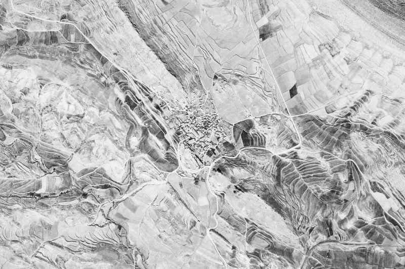 Ortofoto de 1956-1957 del núcleo de Segura de los Baños