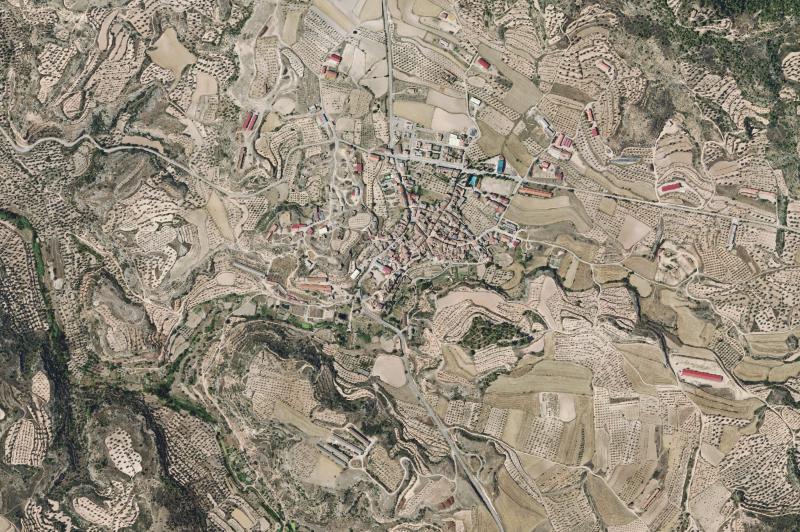 Ortofoto actual del núcleo de Torrecilla de Alcañiz