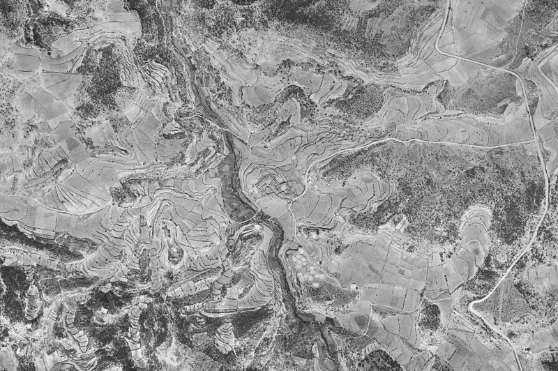 Ortofoto de 1956-1957 del núcleo de Torre de Arcas
