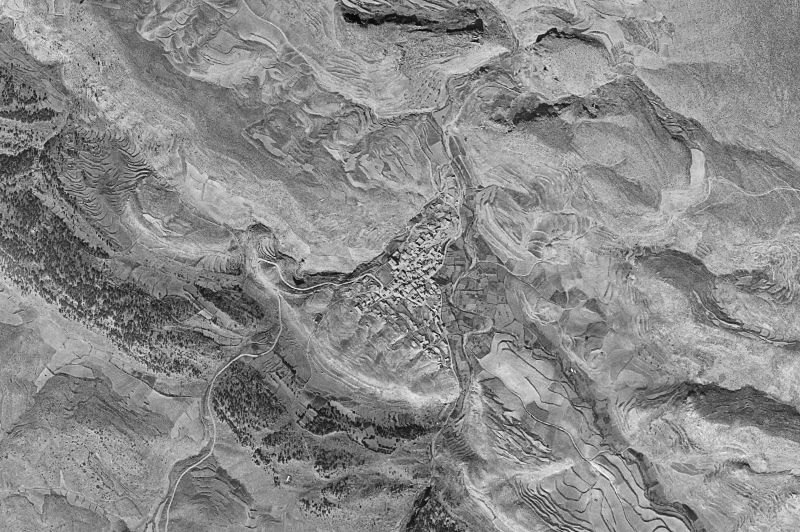 Ortofoto de 1956-1957 del núcleo de Torre de las Arcas