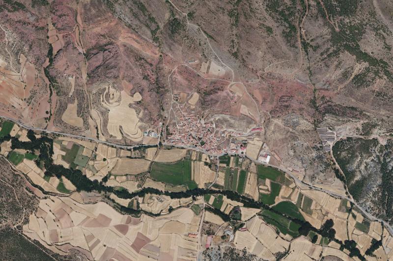Ortofoto actual del núcleo de Torres de Albarracín