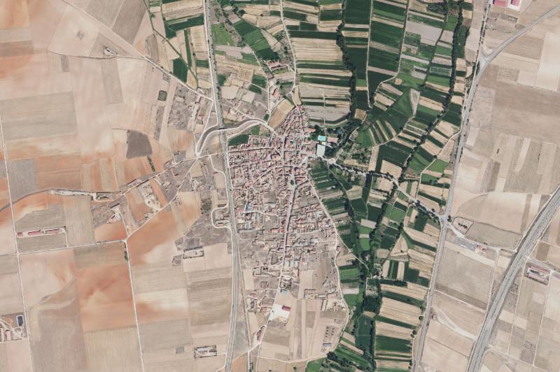 Ortofoto actual del núcleo de Torrijo del Campo