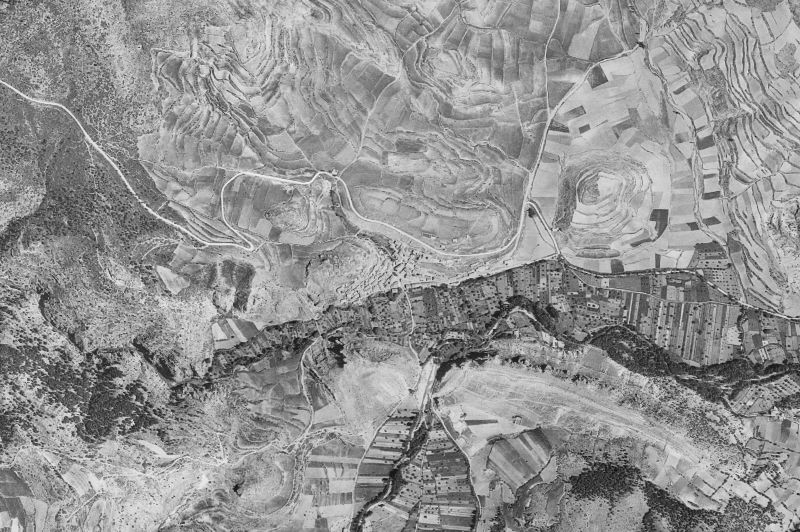 Ortofoto de 1956-1957 del núcleo de Tramacastilla