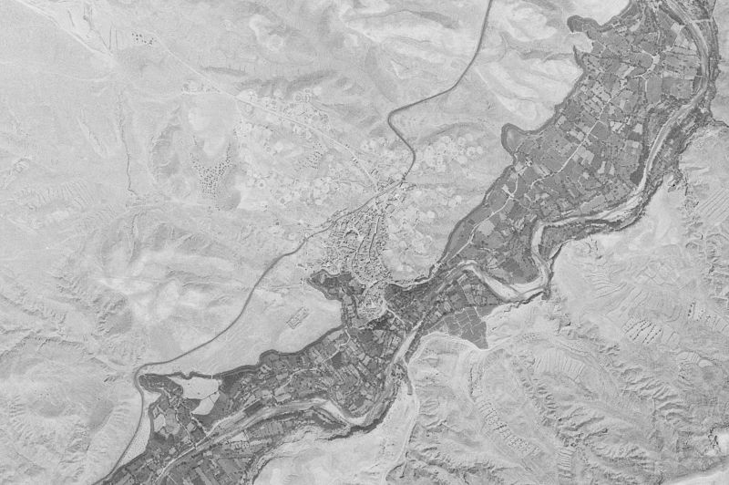 Ortofoto de 1956-1957 del núcleo de Urrea de Gaén