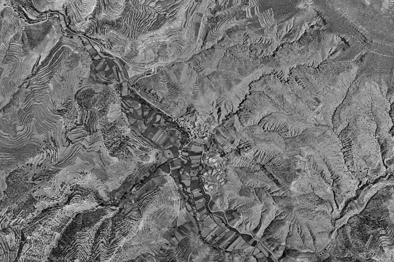 Ortofoto de 1956-1957 del núcleo de Valacloche
