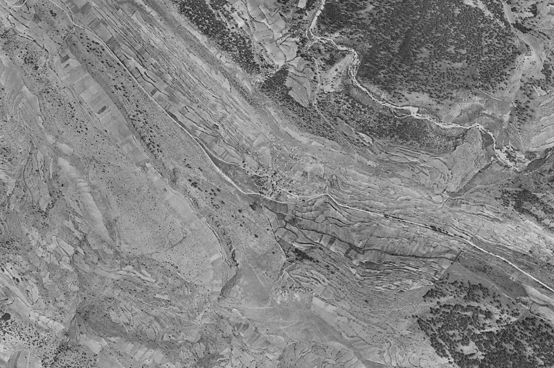 Ortofoto de 1956-1957 del núcleo de El Vallecillo