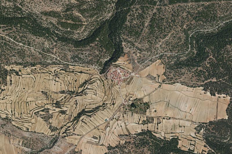 Ortofoto actual del núcleo de Veguillas de la Sierra