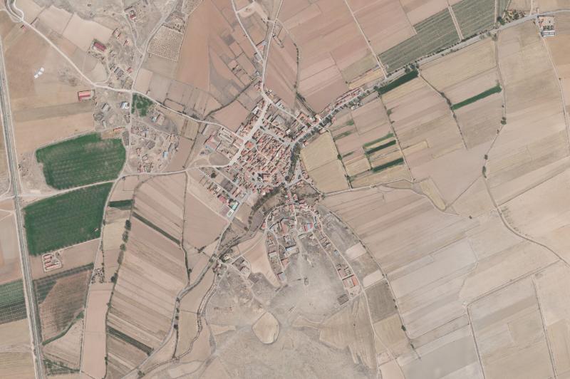 Ortofoto actual del núcleo de Villafranca del Campo