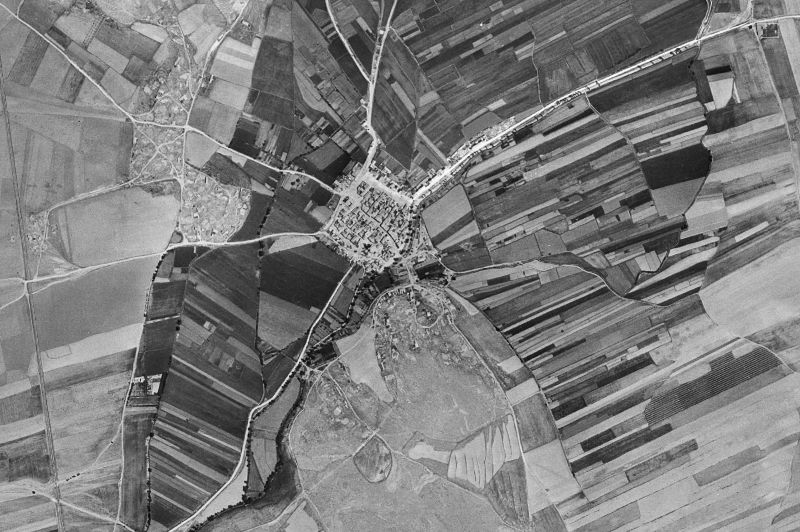 Ortofoto de 1956-1957 del núcleo de Villafranca del Campo